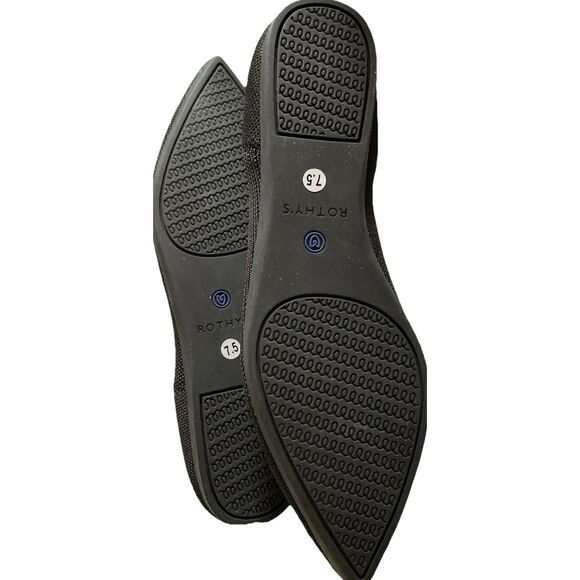 New Rothy’s Women’s The Point Flats In Black Solid Size 7.5W - Picture 5 of 5